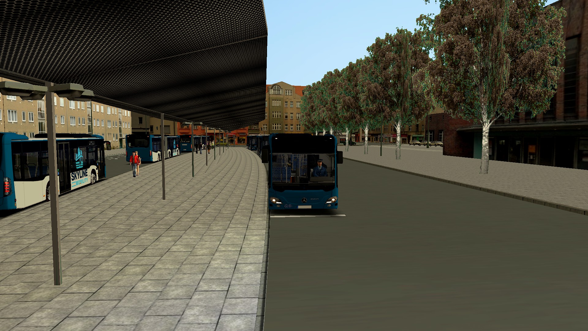 Skyline Mobility Busse bei der Bereitstellung im Depot