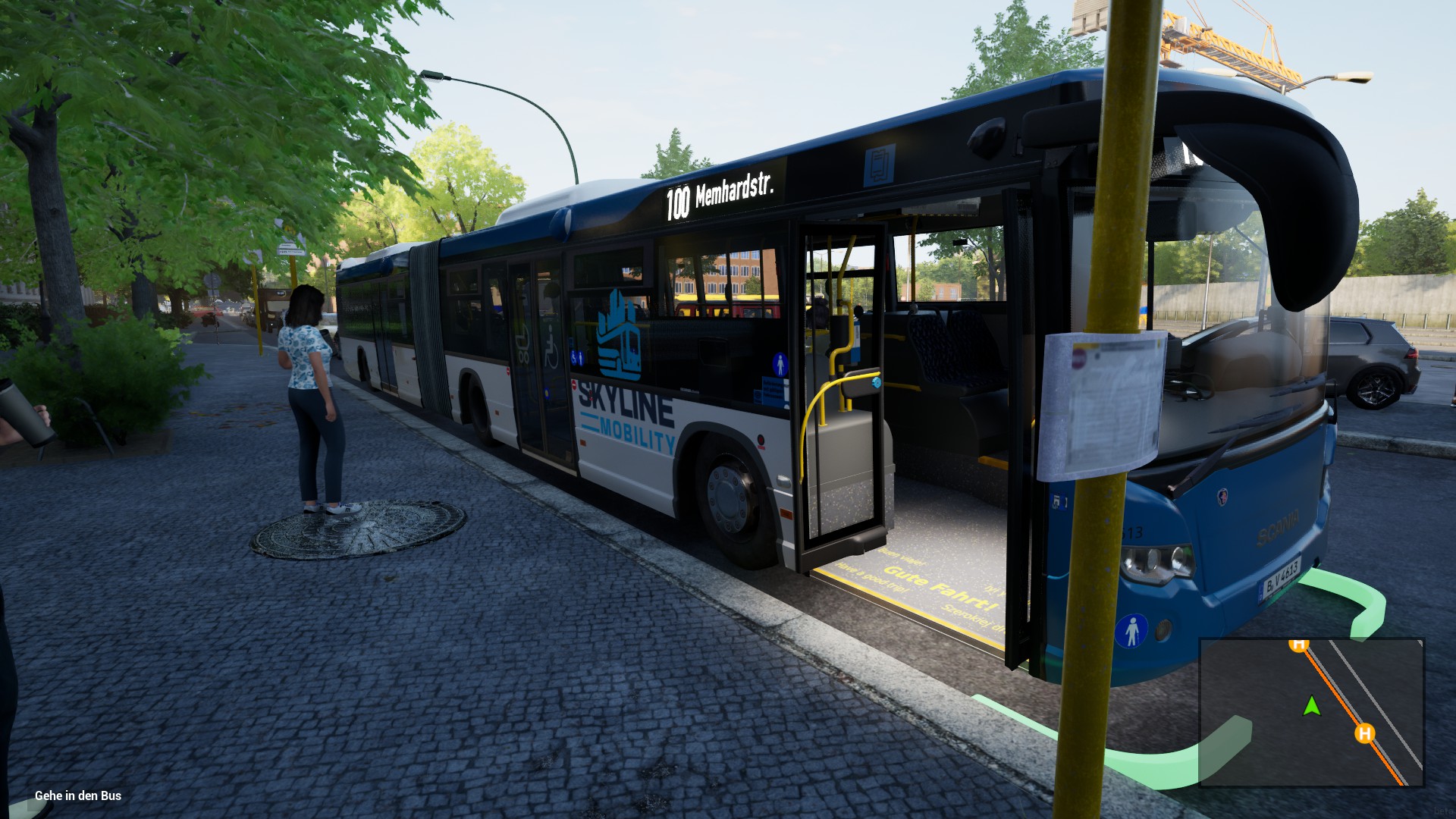 Skyline Mobility Gelenkbus auf einem Betriebshof in The Bus